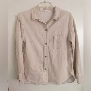 Uniqlo cream canvas cotton work shirt light jacket
